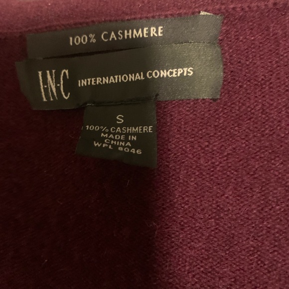 I.N.C. International Concepts Deep Purple Burgundy cashmere  sweater. - Picture 4 of 4